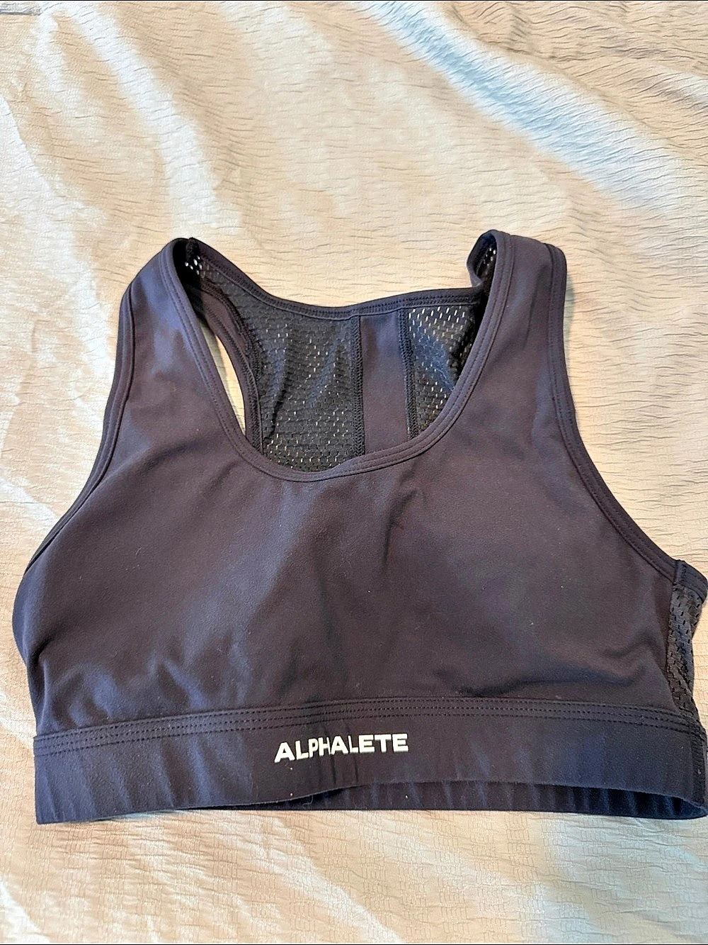 Alphalete Mia Mesh Bra Black Sports Bra Size Small